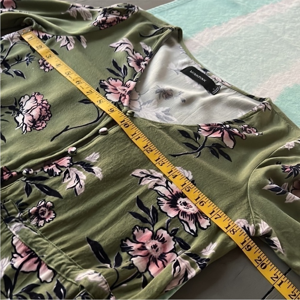 MINKPINK Floral Print V-Neck Long Sleeve Romper - Picture 11 of 14